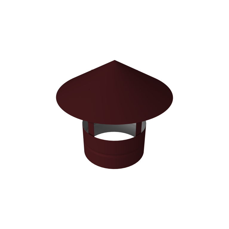 Дымник на трубу круглый d80 0,5 Satin с пленкой RAL 3005 красное вино