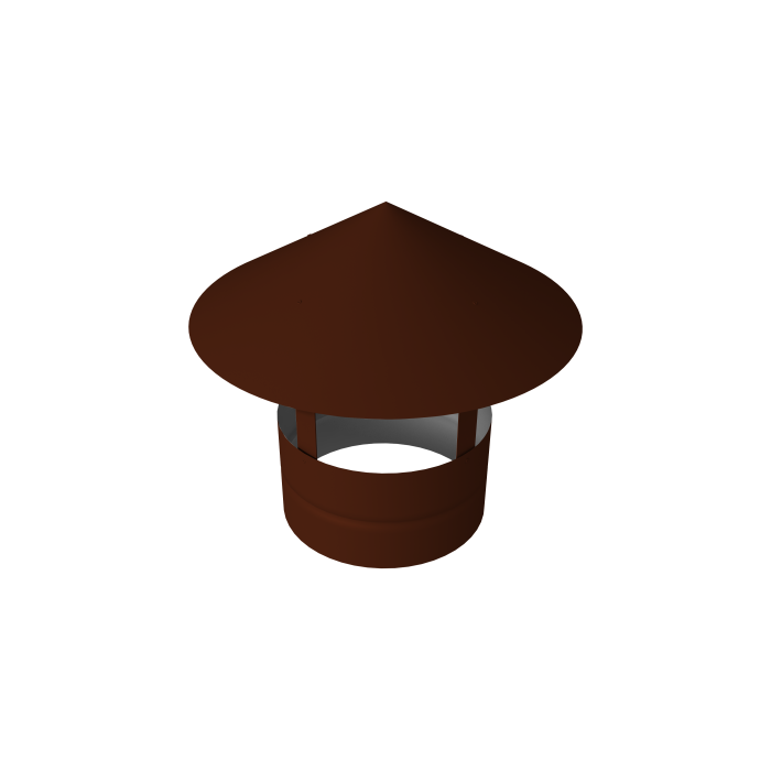 Дымник на трубу круглый d80 0,5 Satin с пленкой RAL 3009 оксидно-красный