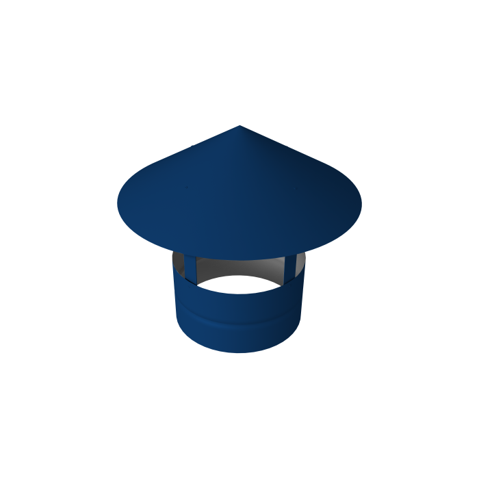 Дымник на трубу круглый d80 0,5 Satin с пленкой RAL 5005 сигнальный синий