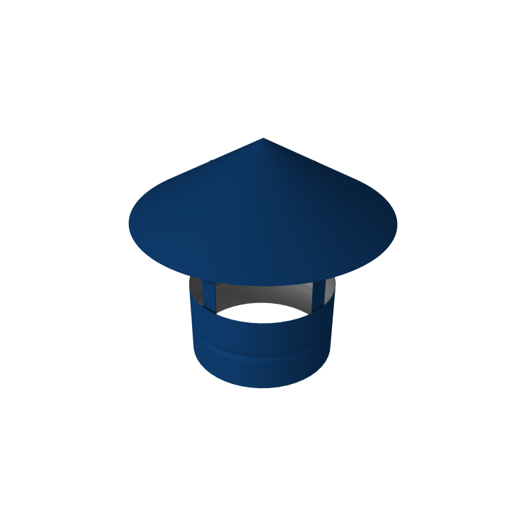 Дымник на трубу круглый d80 0,5 Satin с пленкой RAL 5005 сигнальный синий