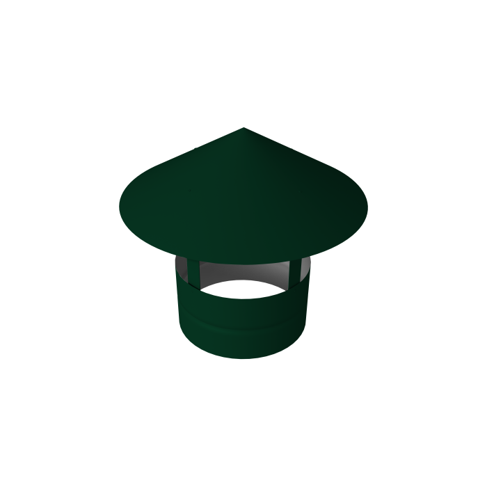 Дымник на трубу круглый d80 0,5 Satin с пленкой RAL 6005 зеленый мох