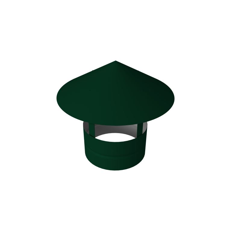 Дымник на трубу круглый d80 0,5 Satin с пленкой RAL 6005 зеленый мох