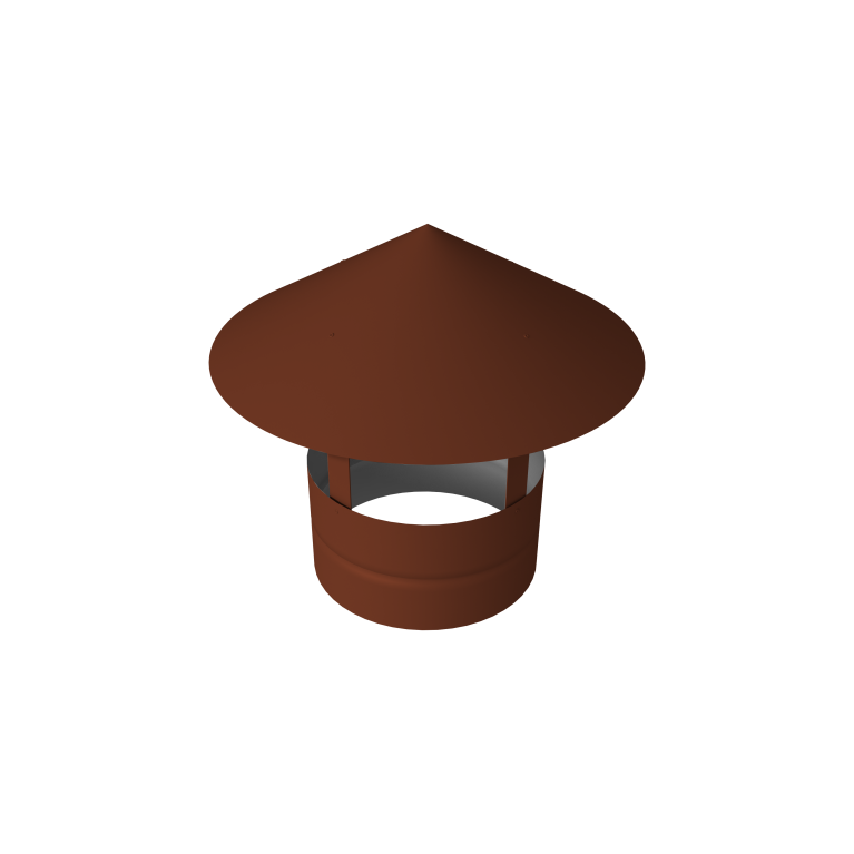 Дымник на трубу круглый d80 0,5 Satin с пленкой RAL 8004 терракота