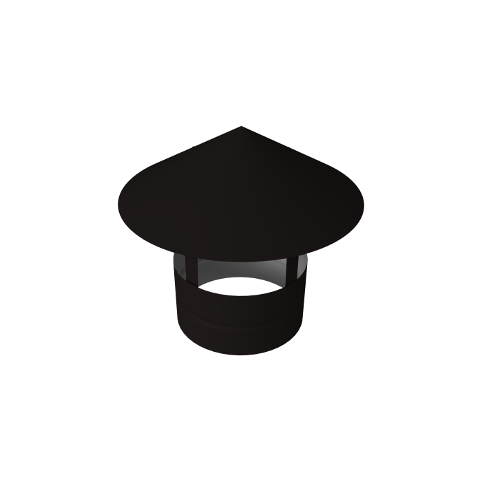 Дымник на трубу круглый d80 0,5 Satin с пленкой RAL 9005 черный