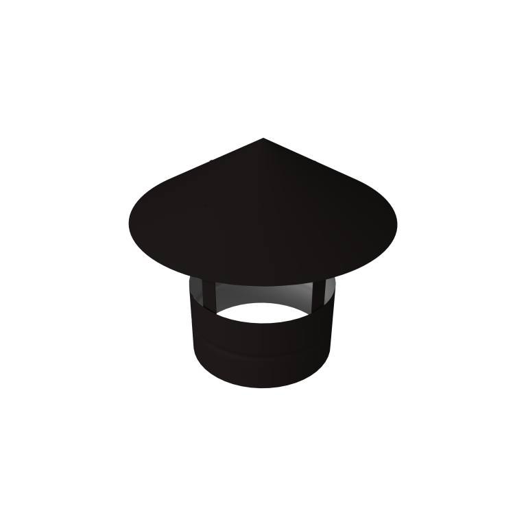 Дымник на трубу круглый d80 0,5 Satin с пленкой RAL 9005 черный