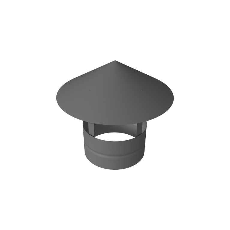 Дымник на трубу круглый d80 0,5 Satin с пленкой RAL 9006 бело-алюминиевый