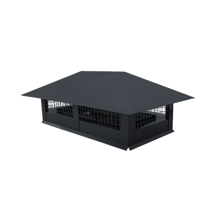 Дымник на трубу с сеткой 520х390мм 0,5 Drap с пленкой RAL 7024 мокрый асфальт