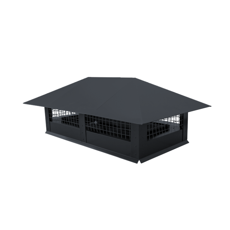 Дымник на трубу с сеткой 520х390мм 0,5 Drap с пленкой RAL 7024 мокрый асфальт