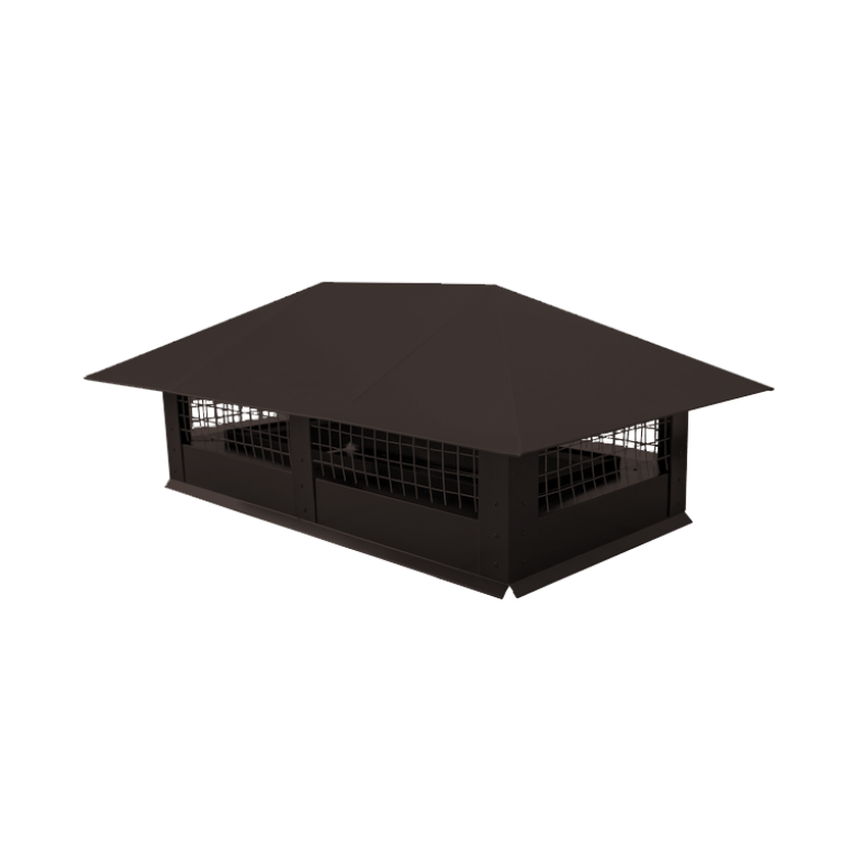 Дымник на трубу с сеткой 520х390мм 0,5 Rooftop Бархат с пленкой RR 32 темно-коричневый