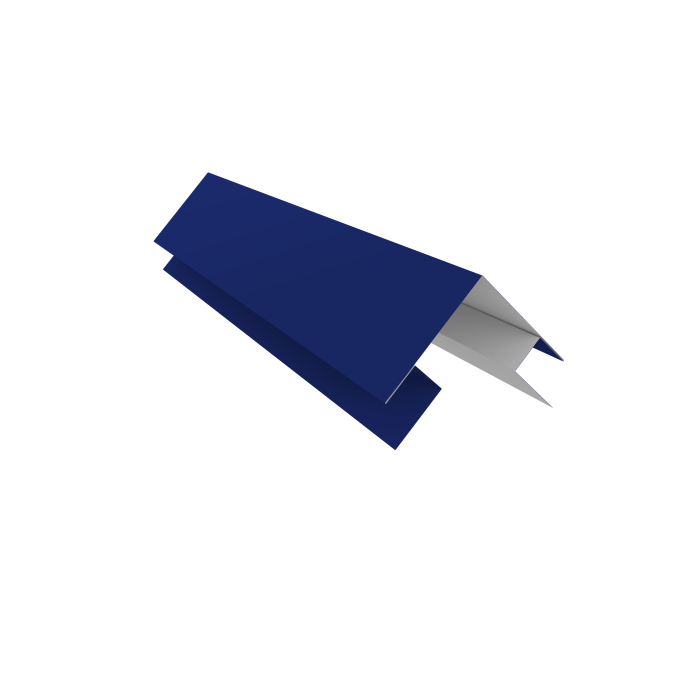 Планка угла внешнего сложная Кожуха сегментного 0,45 PE с пленкой RAL 5002 ультрамариново-синий (1,0м)