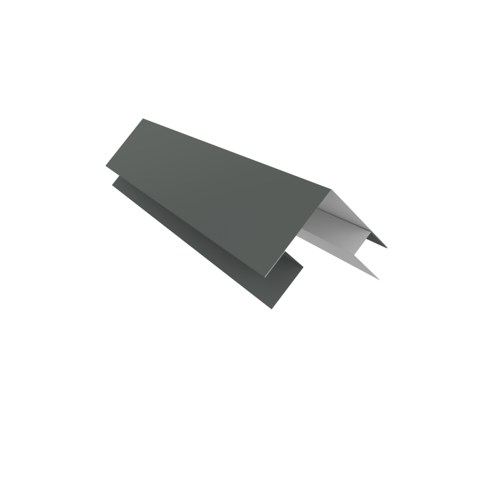 Планка угла внешнего сложная Кожуха сегментного 0,45 PE с пленкой RAL 7005 мышино-серый (0,8м)