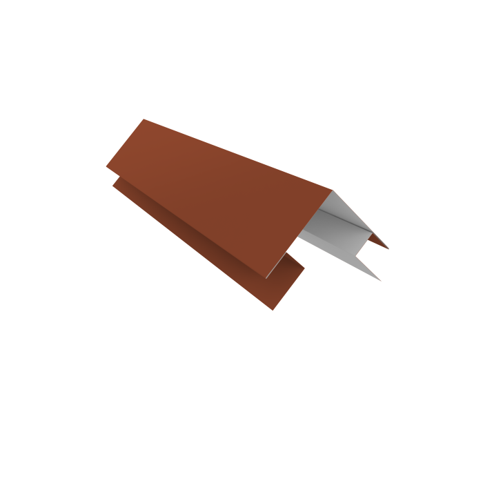 Планка угла внешнего сложная Кожуха сегментного 0,5 PurLite Matt RAL 8004 терракота (1,0м)