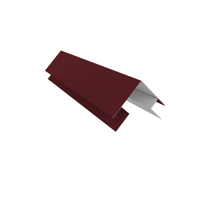 Планка угла внешнего сложная Кожуха сегментного 0,5 Satin Matt RAL 3005 красное вино (1,5м)
