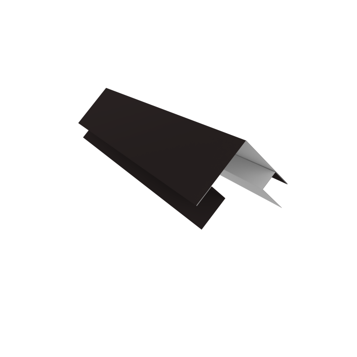 Планка угла внешнего сложная Кожуха сегментного 0,5 Satin Matt RAL 9005 черный (1,5м)