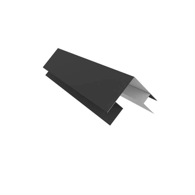 Планка угла внешнего сложная Кожуха сегментного 0,5 Satin Matt TX RAL 7016 антрацитово-серый (1,0м)