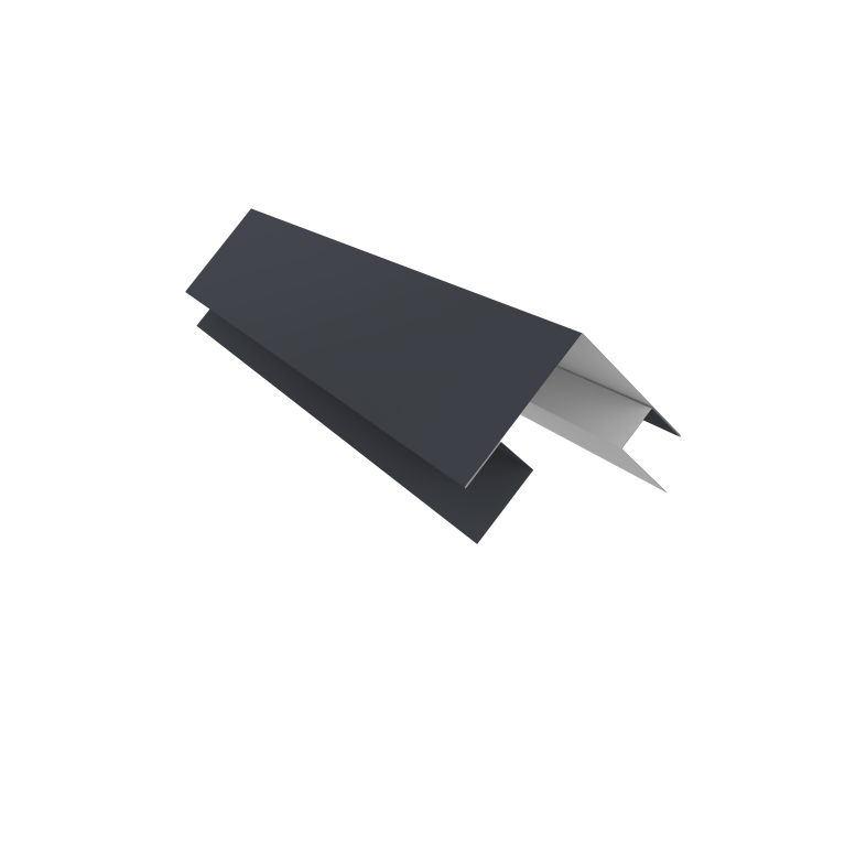 Планка угла внешнего сложная Кожуха сегментного 0,5 Satin Matt TX RAL 7024 мокрый асфальт (0,8м)