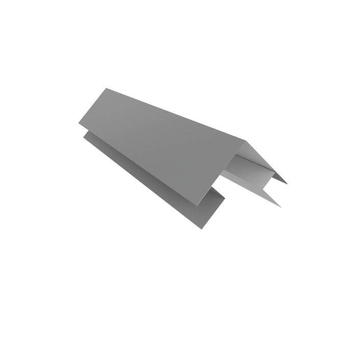 Планка угла внешнего сложная Кожуха сегментного 0,5 Satin с пленкой RAL 9006 бело-алюминиевый (2,0м)