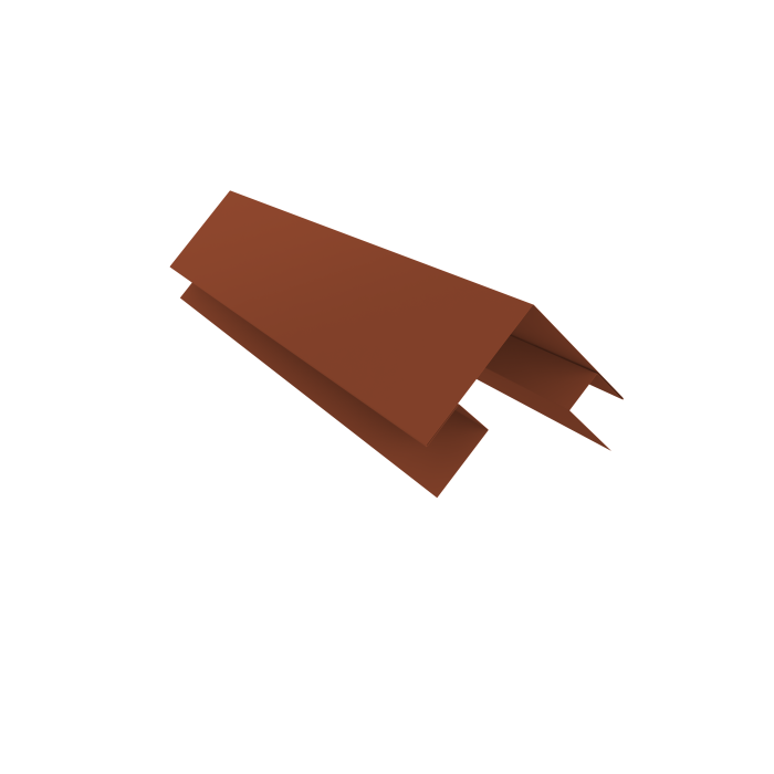 Планка угла внешнего сложная Кожуха сегментного 0,5 Velur X RAL 8004 терракота (3,0м)