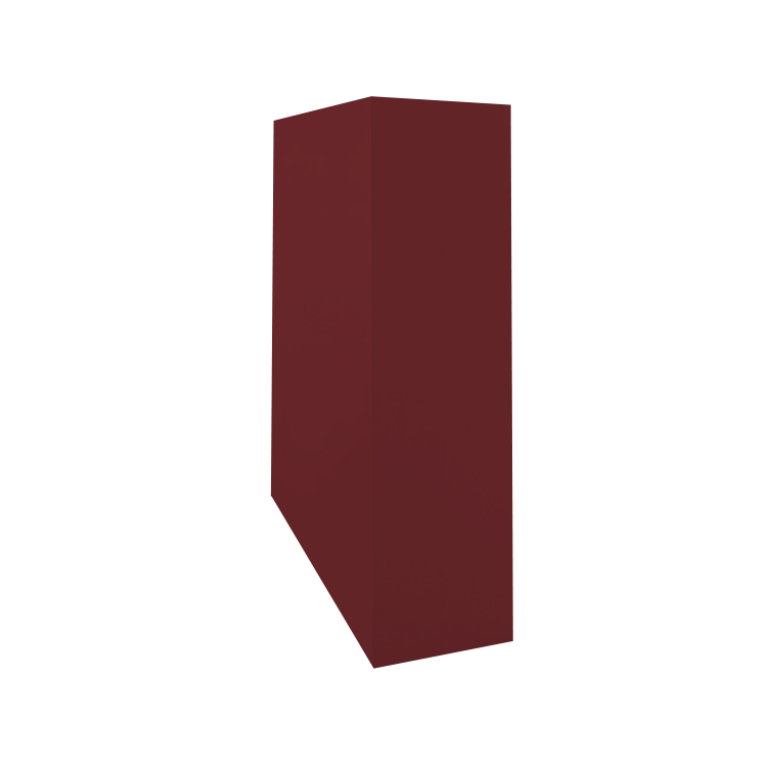 Кожух скатный д1530/ш620/в1-1550/в2-880 0,5 Satin с пленкой RAL 3005 красное вино