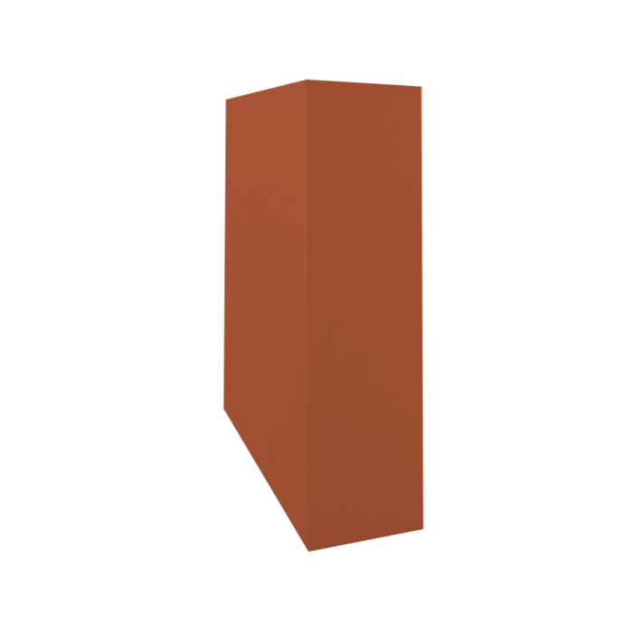 Кожух скатный д1700/ш386/в1-2940/в2-1810 0,5 Satin Matt с пленкой RAL 8004 терракота