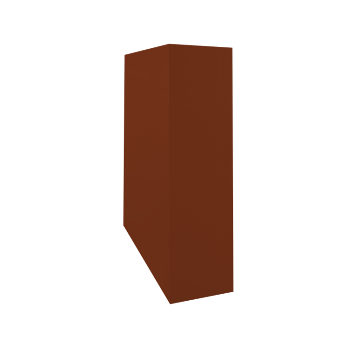 Кожух скатный д500/ш380/в1-1350/в2-1100 0,5 Satin с пленкой RAL 3009 оксидно-красный