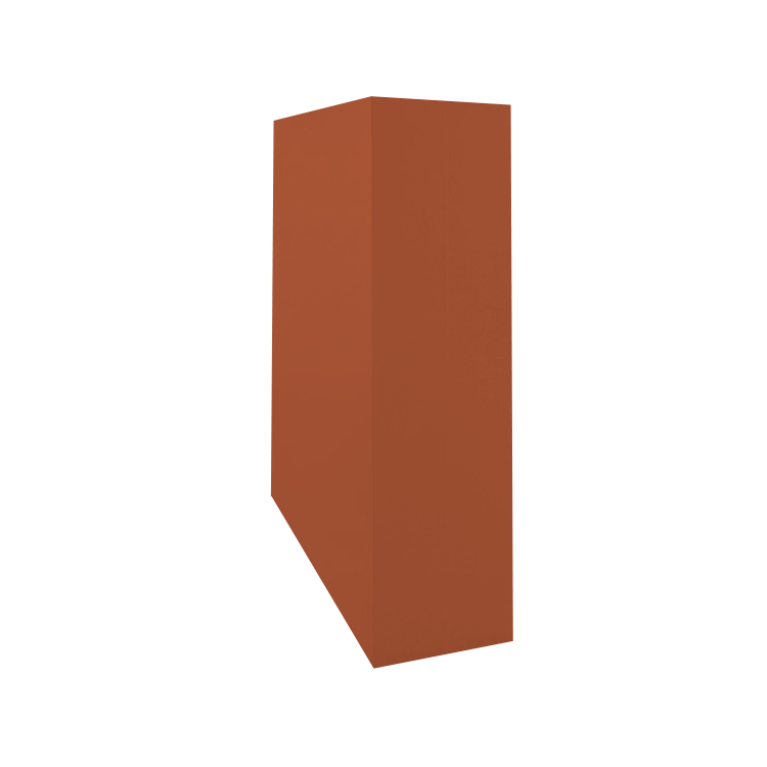 Кожух скатный д500/ш500/в1-1850/в2-1300 0,5 PurLite Matt с пленкой RAL 8004 терракота
