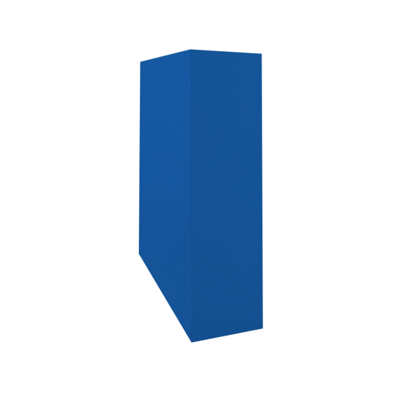 Кожух скатный д660/ш660/в1-1870/в2-1500 0,5 Satin с пленкой RAL 5005 сигнальный синий