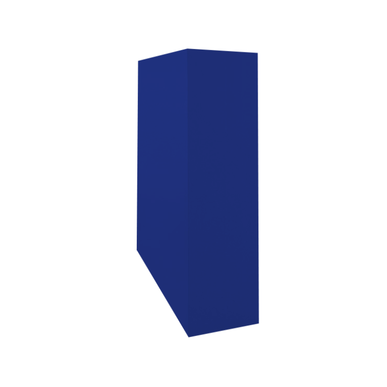 Кожух скатный д800/ш230/в1-1600/в2-1050 0,45 PE с пленкой RAL 5002 ультрамариново-синий