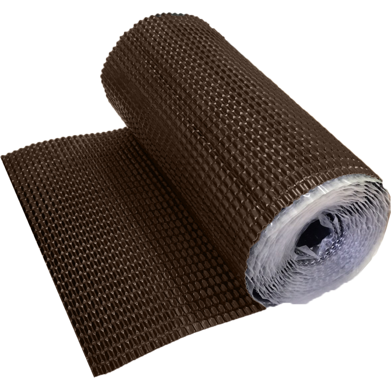 Лента для примыкания гофрированная алюминиевая Optima коричневая 280мм (5м)