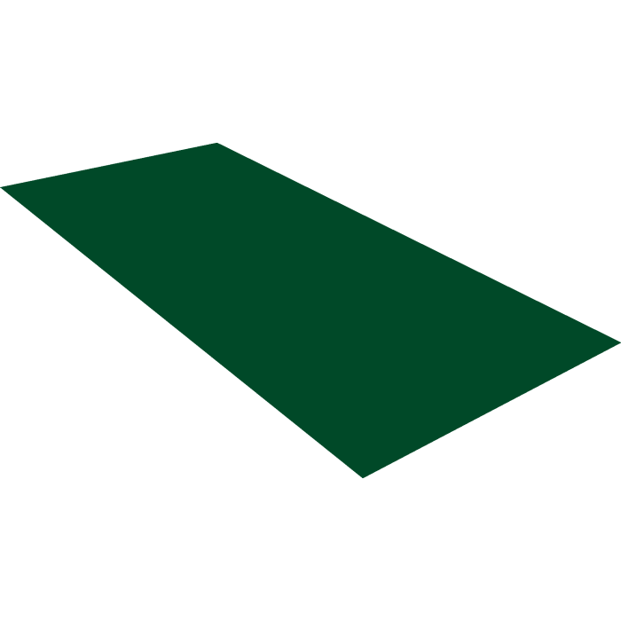 Плоский лист 0,5 Satin с пленкой RAL 6005 зеленый мох