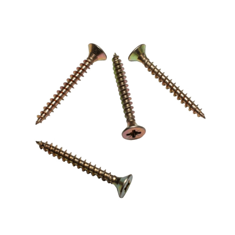 Саморез для крепления ступеней ДПК (Pz 6,0х40) желтый цинк, упаковка 200 шт