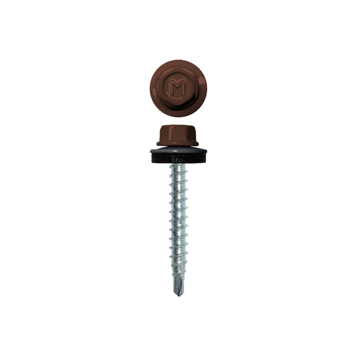 Саморез кровельный Daxmer 4,8х29 RAL 8002 (250) сверло №1