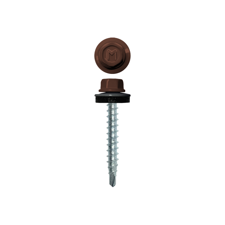 Саморез кровельный Daxmer 4,8х29 RAL 8002 (250) сверло №1