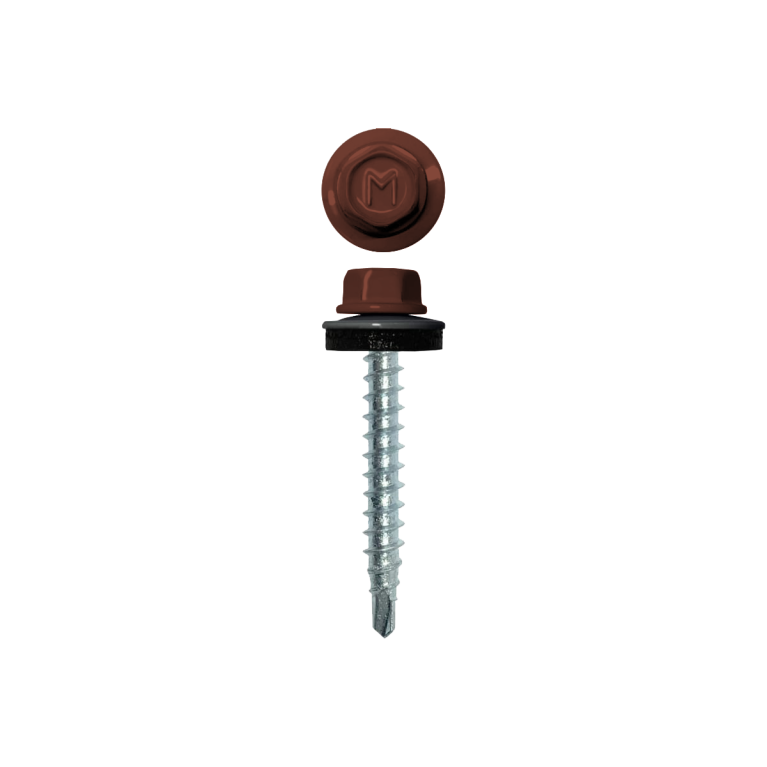 Саморез кровельный Daxmer 4,8х29 RAL 8004 (250) сверло №1