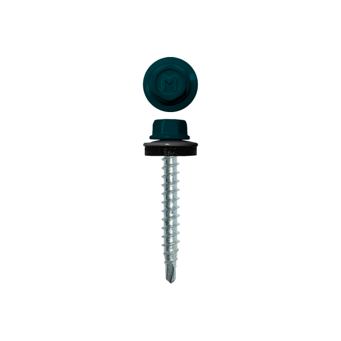 Саморез кровельный Daxmer 4,8х35 RAL 5020 (250) сверло №1