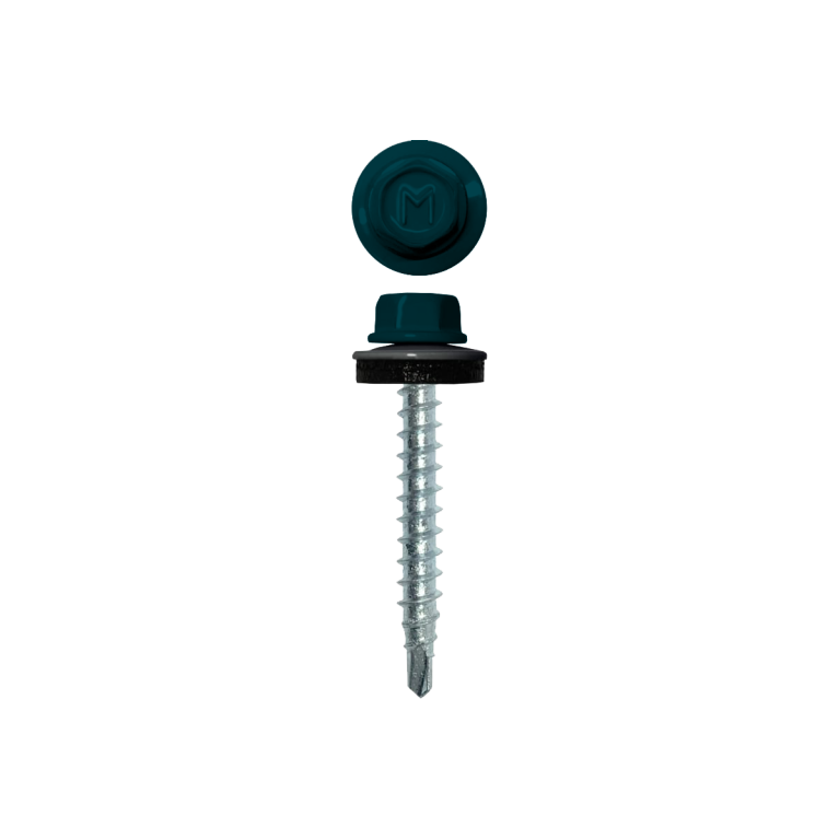 Саморез кровельный Daxmer 4,8х35 RAL 5020 (250) сверло №1