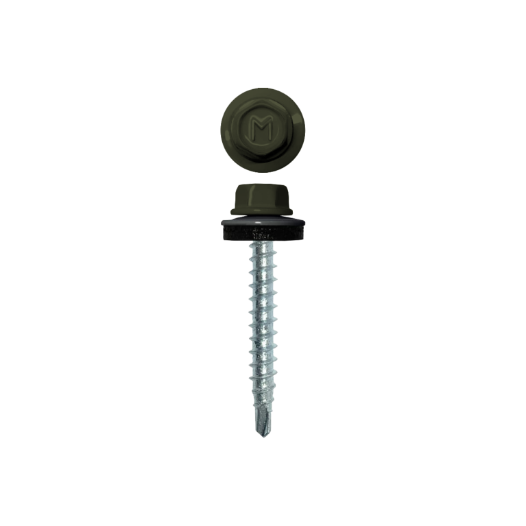 Саморез кровельный Daxmer 4,8х35 RAL 6003 (250) сверло №1