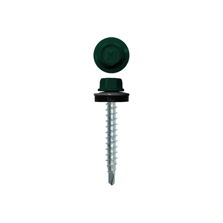 Саморез кровельный Daxmer 4,8х35 RAL 6005 (250) сверло №1