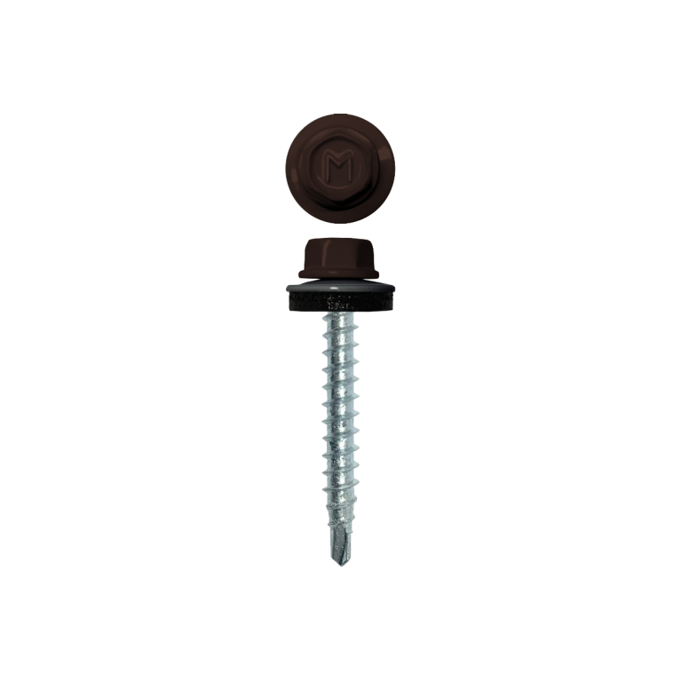 Саморез кровельный Daxmer 4,8х35 RAL 8017 (250) сверло №1