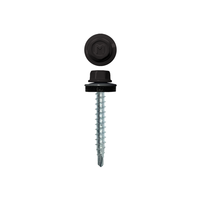 Саморез кровельный Daxmer 4,8х35 RAL 8019 (250) сверло №1