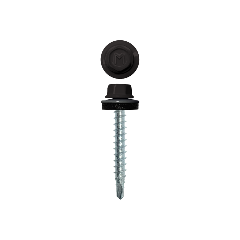 Саморез кровельный Daxmer 4,8х35 RAL 8019 (250) сверло №1