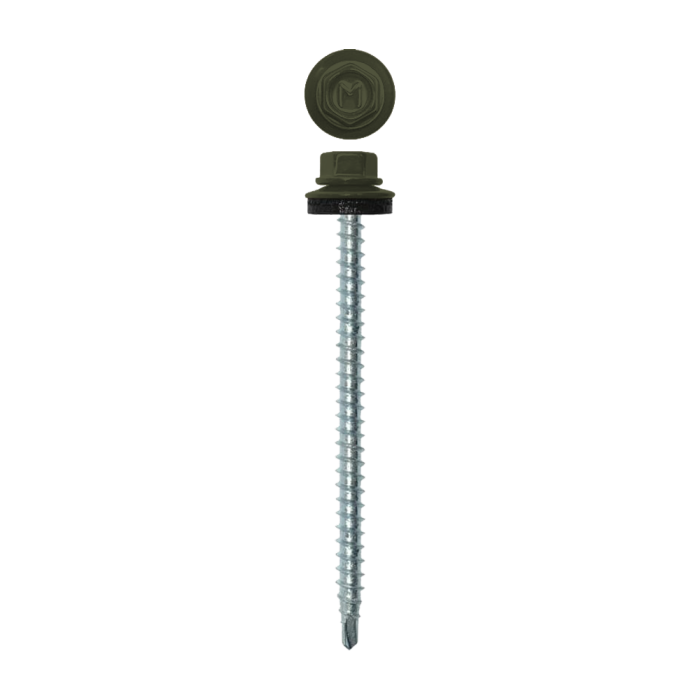 Саморез кровельный Daxmer 4,8х70 RAL 6003 (100) сверло №1