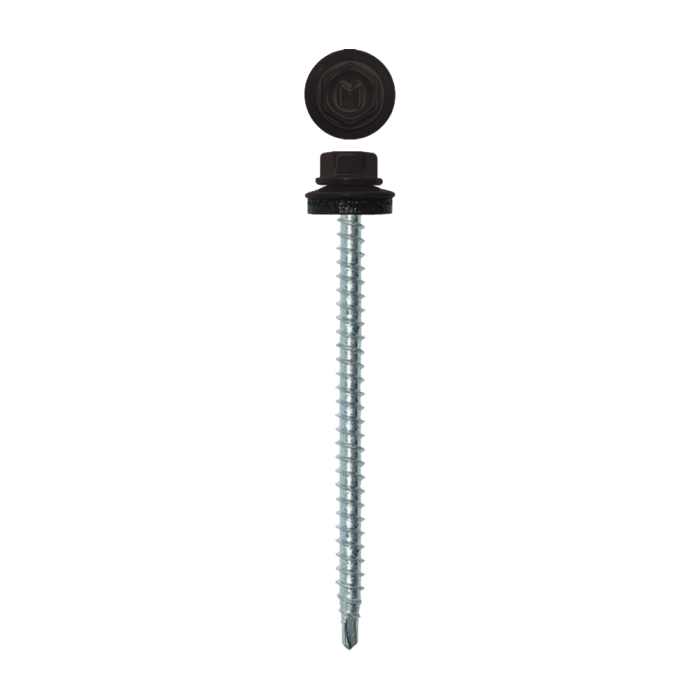 Саморез кровельный Daxmer 4,8х70 RAL 8019 (100) сверло №1