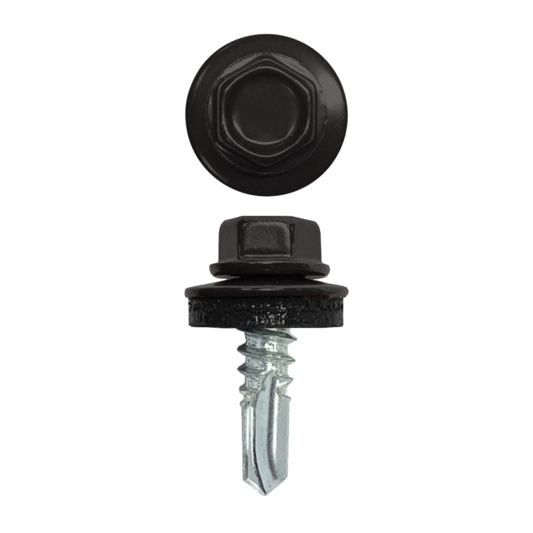 Саморез по металлу 5,5х19 (250шт) сверло №3 RAL 8019