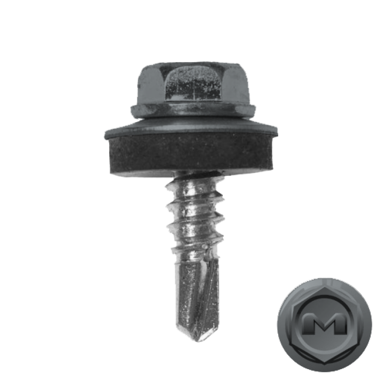 Саморез по металлу Daxmer 5,5х19 (250шт) сверло №3 RAL 7040