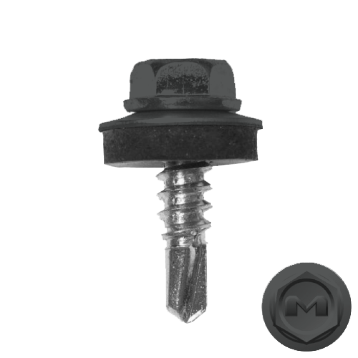 Саморез по металлу Daxmer 5,5х19 (250шт) сверло №3 RAL 7043