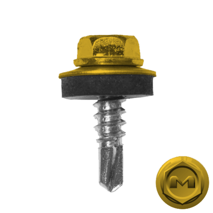 Саморез по металлу Daxmer 5,5х19 RAL 1018 (250) сверло №3