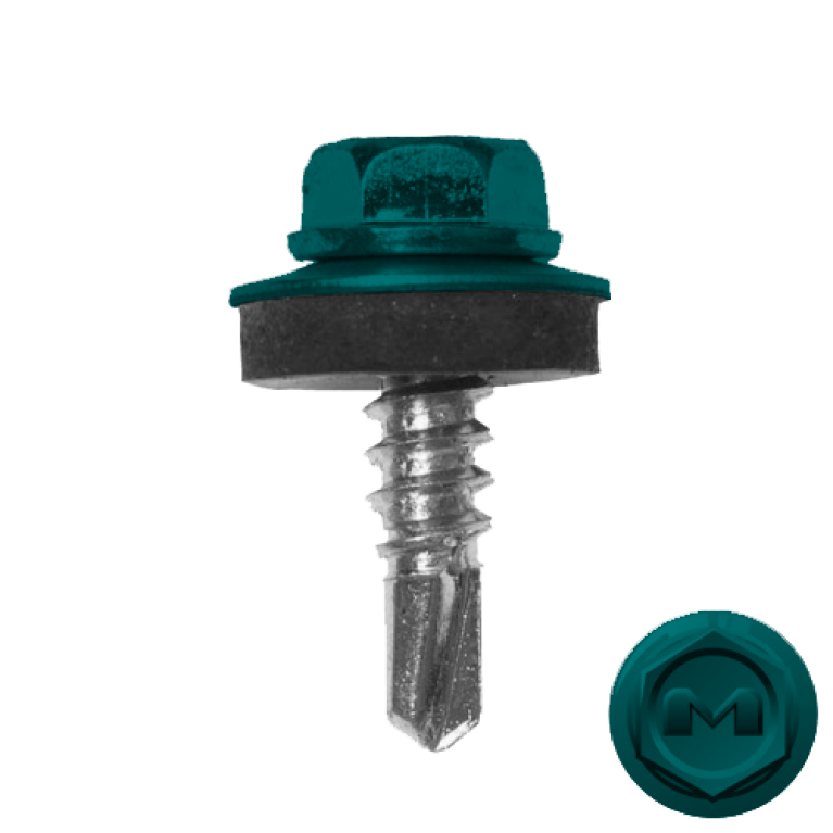 Саморез по металлу Daxmer 5,5х19 RAL 5021 (250) сверло №3