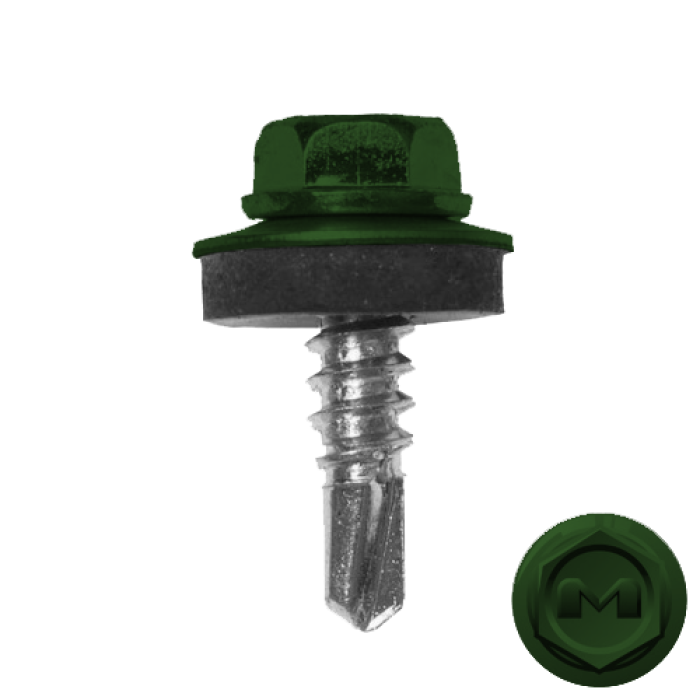 Саморез по металлу Daxmer 5,5х19 RAL 6002 (250) сверло №3