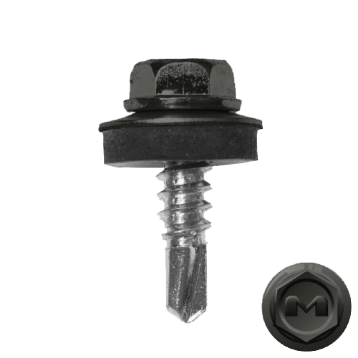 Саморез по металлу Daxmer 5,5х19 RAL 7022 (250) сверло №3